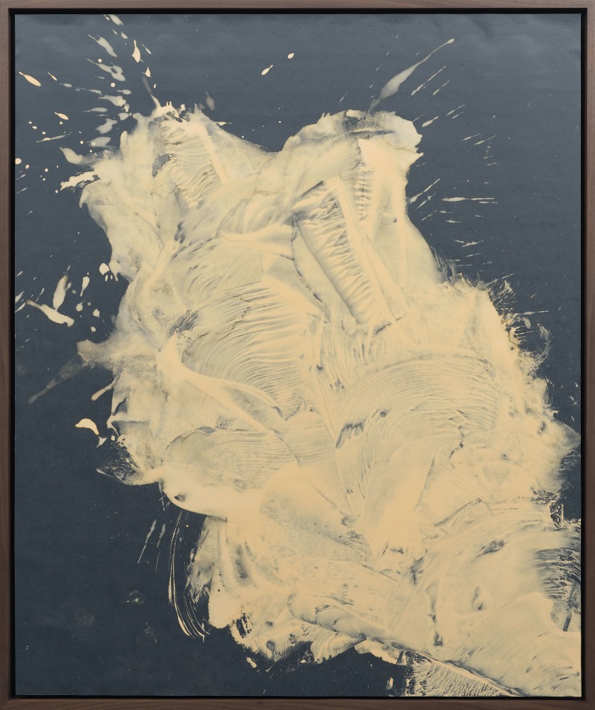 Jesse Schlesinger Untitled (Whetstone work 03), 2024 Whetstone ceramic and gum arabic on sandpaper 37 x 31 inches 94 x 78.7 cm