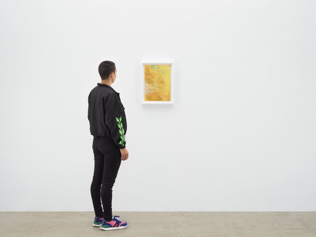 Jessie Henson Untitled, 2023 12, 18, and 24K gold and Japanese Silverleaf with Beva and acrylic gouache on paper Framed Dimensions: 17 5/8 x 13 3/8 x 1 5/8 inches 44.8 x 34 x 4.1 cm Paper Dimensions: 15 1/4 x 11 inches 38.7 x 27.9 cm