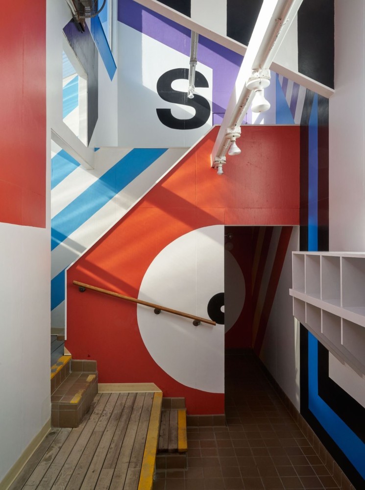 Barbara Stauffacher Solomon Supergraphics at Moonraker Recreational Center, Sea Ranch, 1965