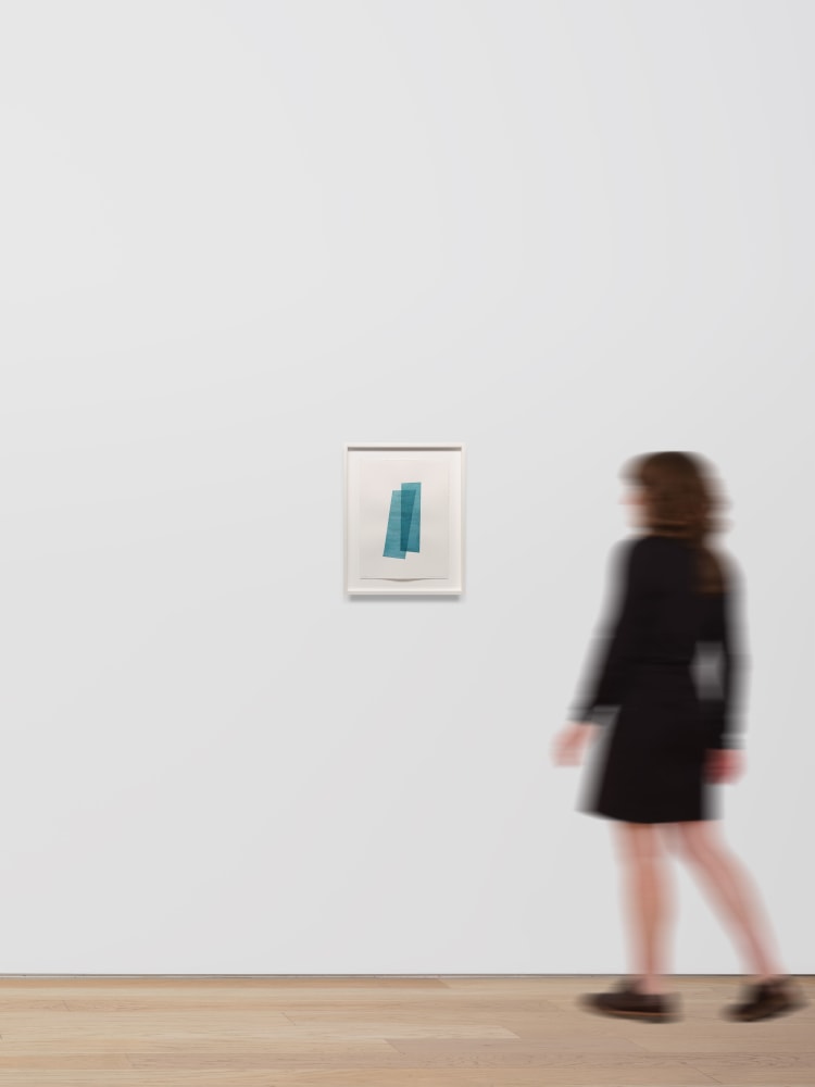Kate Shepherd Turquoise, Leaning Planks, #59, 2022 Watercolor on Arches paper Framed Dimensions: 18 7/8 x 15 1/8 x 1 1/2 inches 47.9 x 38.4 x 3.8 cm