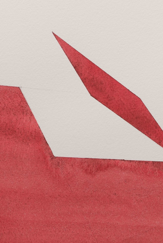 Kate Shepherd Red, Open Dutch Door, #10, 2021 Watercolor on Arches paper Framed Dimensions: 18 7/8 x 15 1/8 x 1 1/2 inches 47.9 x 38.4 x 3.8 cm