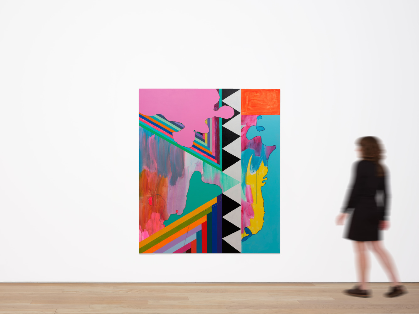 Sarah Cain Attraction, 2024 Acrylic and beads on canvas 70 x 60 inches 177.8 x 152.4 cm