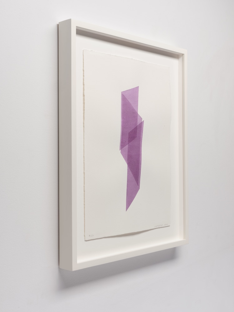 Kate Shepherd Violet, Three Overlapping Walls #53, 2022 Watercolor on Arches paper Framed Dimensions: 18 7/8 x 15 1/8 x 1 1/2 inches 47.9 x 38.4 x 3.8 cm