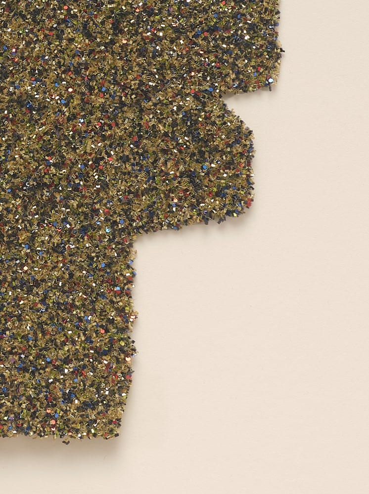 Tony Feher Golden Joy, 2012 Glitter and spray adhesive on unfolded box 6 1/2 x 5 1/4 inches 16.5 x 13.3 cm