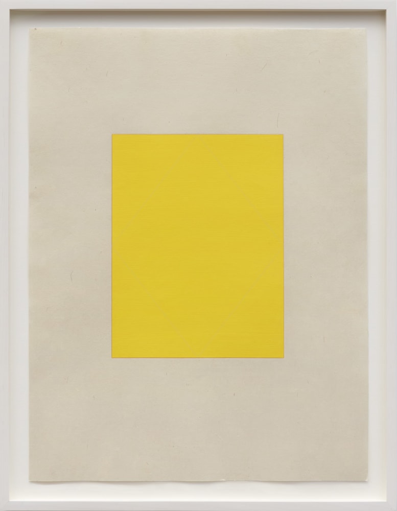MARSHA COTTRELL Untitled (Yellow with Gray diamond), 2022 Archival pigment on digital ground on paper, unique Framed Dimensions: 22 3/8 x 17 3/8 x 1 3/8 inches 56.8 x 44.1 x 3.5 cm Paper Dimensions: 20 x 15 inches 50.8 x 38.1 cm