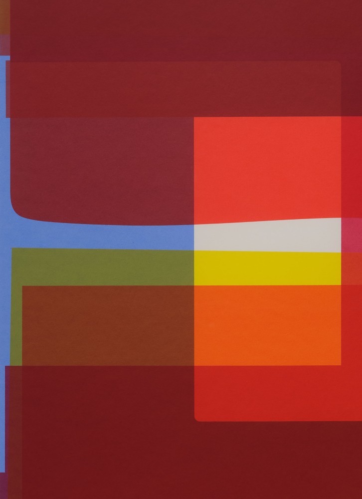 Kate Shepherd #12 Conditionals, 2023 Screen print on coventry rag paper, unique Framed Dimensions: 41 3/4 x 26 3/4 x 1 3/4 inches Paper Dimensions: 40 x 25 inches 101.6 x 63.5 cm