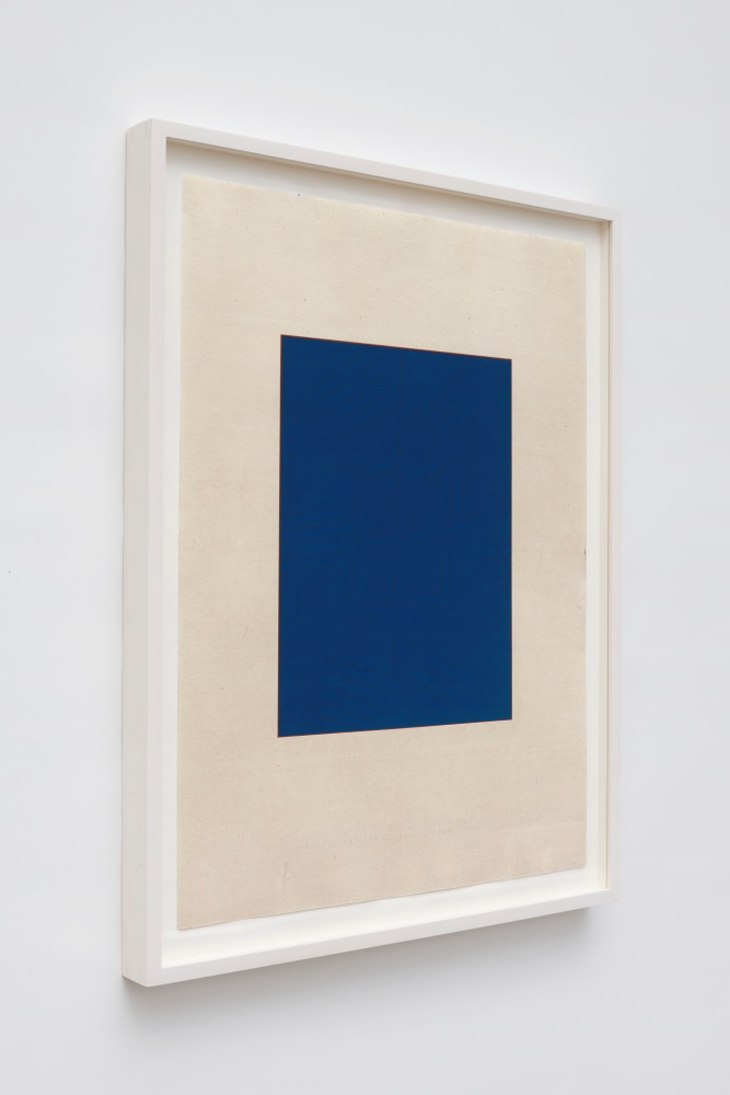 Marsha Cottrell Untitled (Blue with pattern), 2023 Archival pigment on digital ground on paper, unique Framed Dimensions: 22 3/8 x 17 3/8 x 1 3/8 inches 56.8 x 44.1 x 3.5 cm Paper Dimensions: 20 x 15 inches 50.8 x 38.1 cm