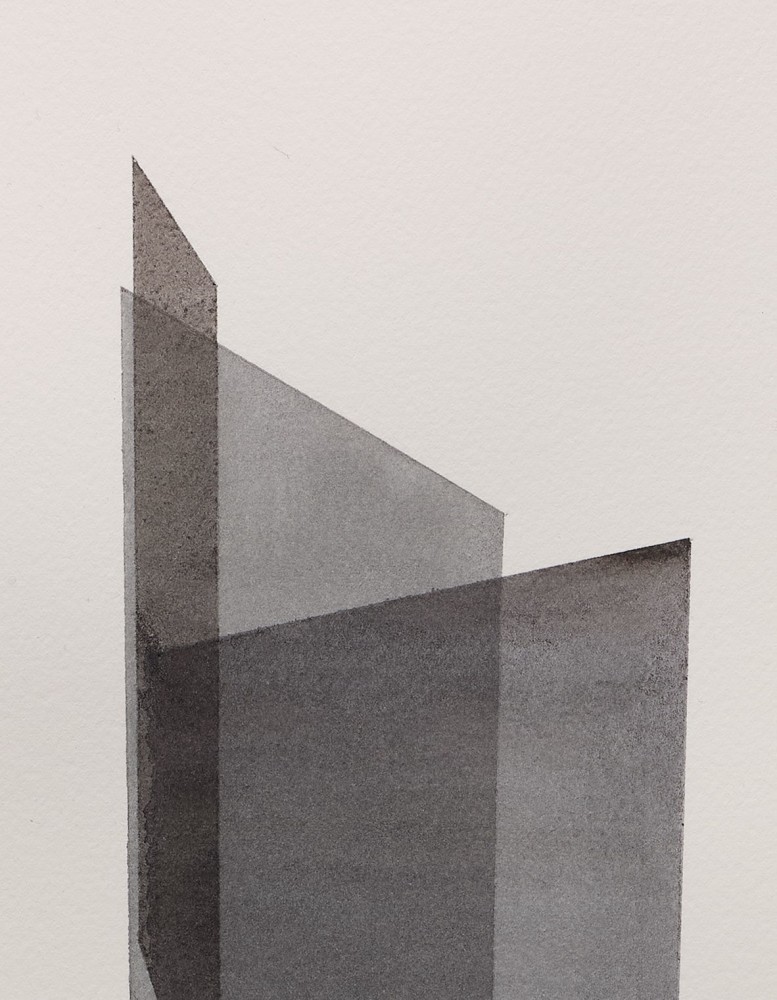 Kate Shepherd Black, Nested Planes, #42, 2022 Watercolor on Arches paper Framed Dimensions: 18 7/8 x 15 1/8 x 1 1/2 inches 47.9 x 38.4 x 3.8 cm