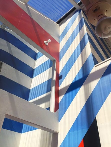 Barbara Stauffacher Solomon Supergraphics at Moonraker Recreational Center, Sea Ranch, 1965