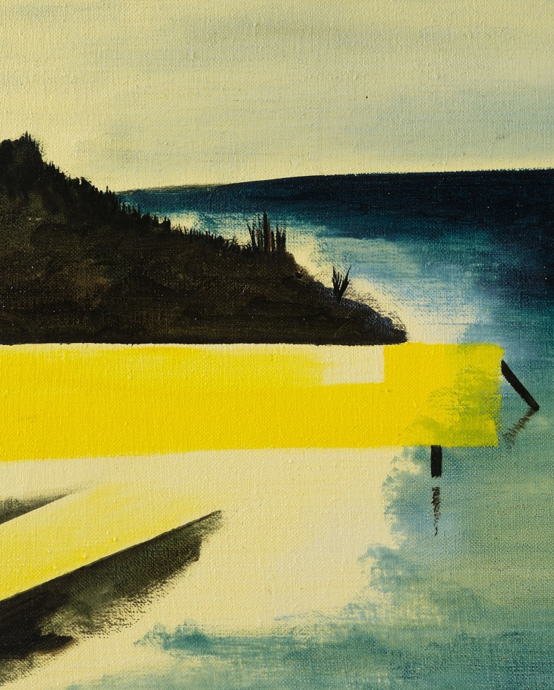 Caragh Thuring Sliding Past, 2024 Acrylic gesso, acrylic and oil on linen 17 3/4 x 23 5/8 inches 45 x 60 cm