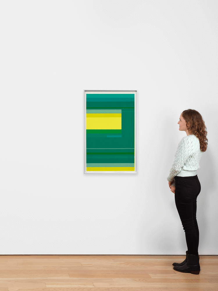 ALT="Kate Shepherd, News of This Day #46, 2021, Screen print on coventry rag paper, unique  40 x 25 inches"