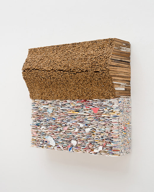 Leonardo Drew Number 70S, 2018 Wood and paint 24 x 24 x 8 inches 61 x 61 x 20.3 cm