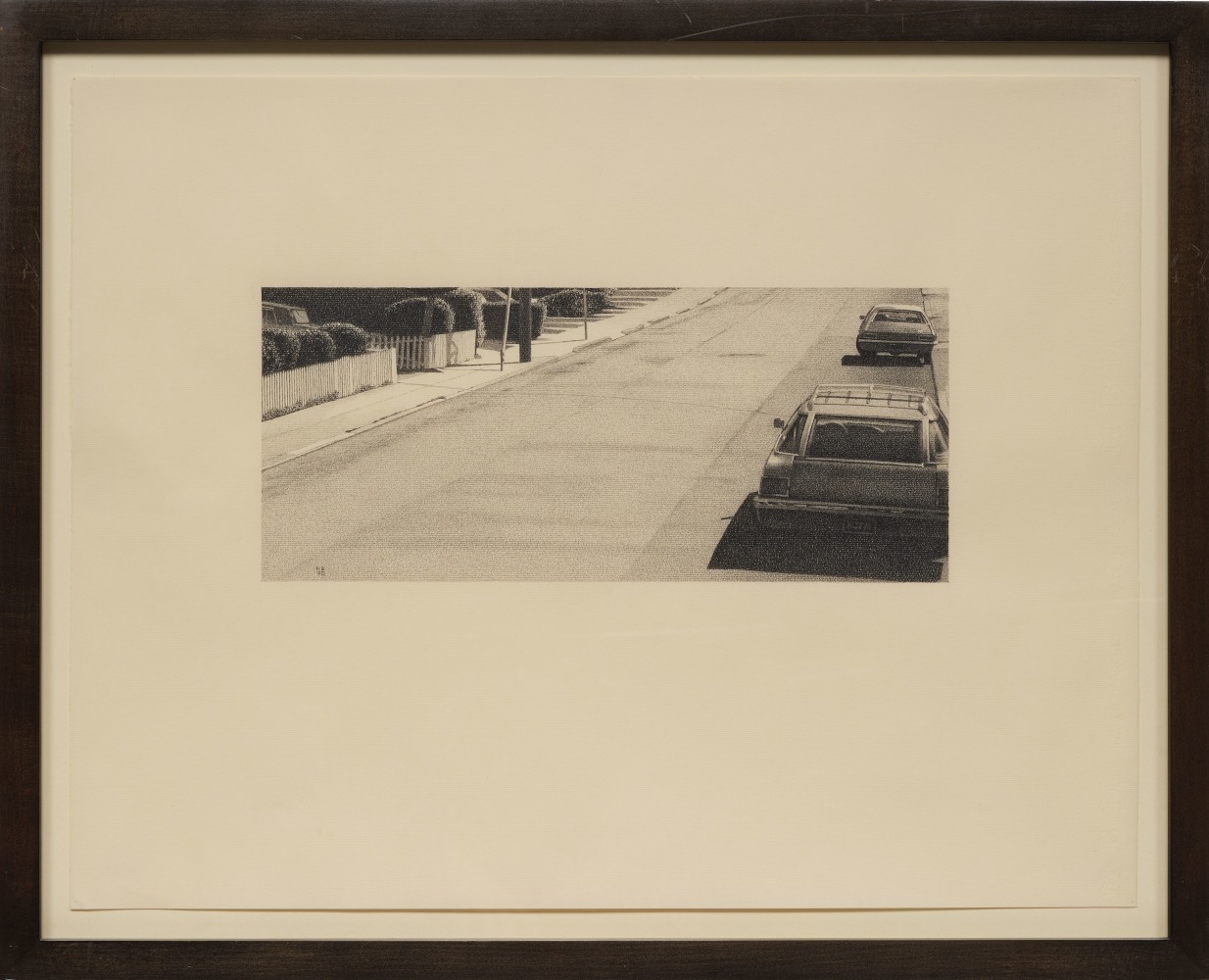 Robert Bechtle
Ocean View Station Wagon, 1990
Charcoal on paper
Framed Dimensions:
23 1/8 x 28 5/8 x 7/8 inches
58.7 x 72.7 x 2.2 cm
Paper Dimensions:
19 3/4 x 25 1/4 inches
50.2 x 64.1 cm