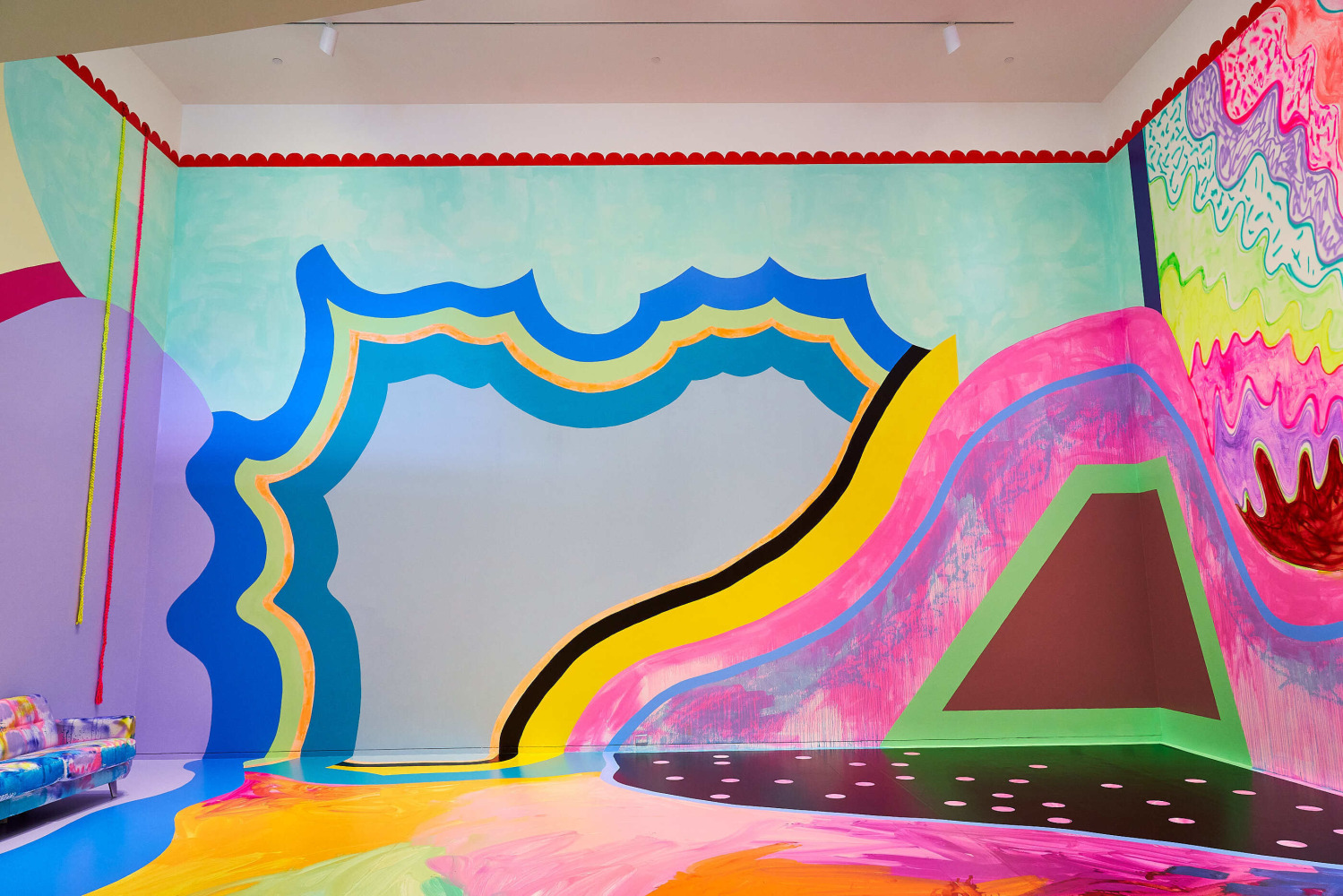 Sarah Cain  Installation view of Day after day on this beautiful stage at Henry Art Gallery in Seattle, WA in 2023Sarah Cain Installation view of Day after day on this beautiful stage at Henry Art Gallery in Seattle, WA in 2023