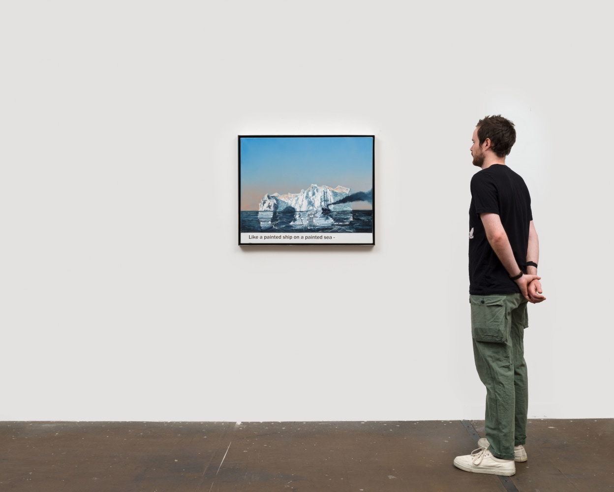 Rob Reynolds &quot;Painted Ship, Painted Sea (Panther)&quot;, 2019, Oil, alkyd and acrylic polymer paint on canvas in welded aluminum artist's frame, Framed Dimensions: 24 3/4 x 30 3/4 x 2 inches