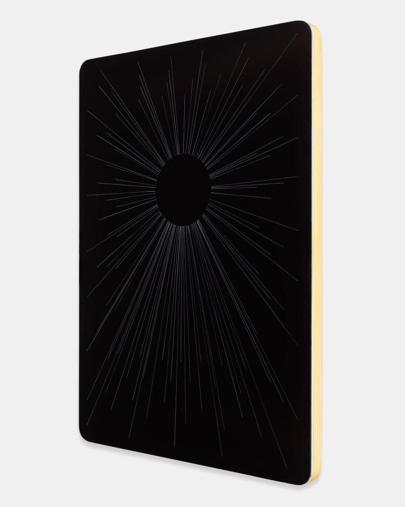 Kate Shepherd Bubble Card, deep black , 2022 Oil and enamel on durabond panel 35 x 25 1/2 x 1 1/2 inches 88.9 x 64.8 x 3.8 cm