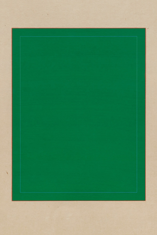 Marsha Cottrell Untitled (Green with inset border), 2023 Archival pigment on digital ground on paper, unique Framed Dimensions: 22 3/8 x 17 3/8 x 1 3/8 inches 56.8 x 44.1 x 3.5 cm Paper Dimensions: 20 x 15 inches 50.8 x 38.1 cm