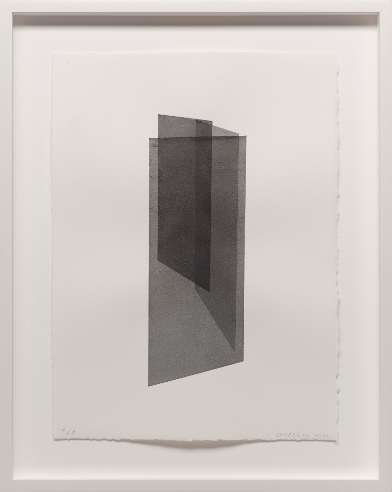 Kate Shepherd Black, Nested Planes, #39, 2022 Watercolor on Arches paper Framed Dimensions: 18 7/8 x 15 1/8 x 1 1/2 inches 47.9 x 38.4 x 3.8 cm