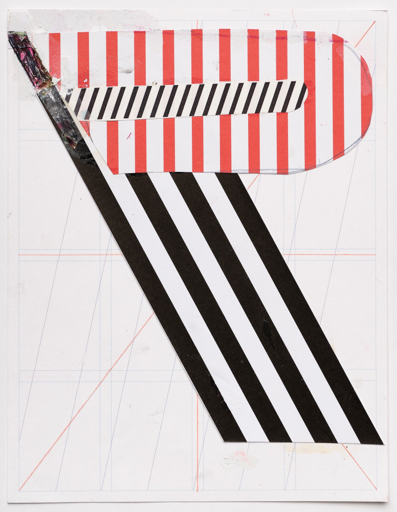 Barbara Stauffacher Solomon STRIPES, 2023 ​Colored pencil, graphite, ink, whiteout, rubber cement, paper 11 x 8.5 inches 28 x 21.6 cm