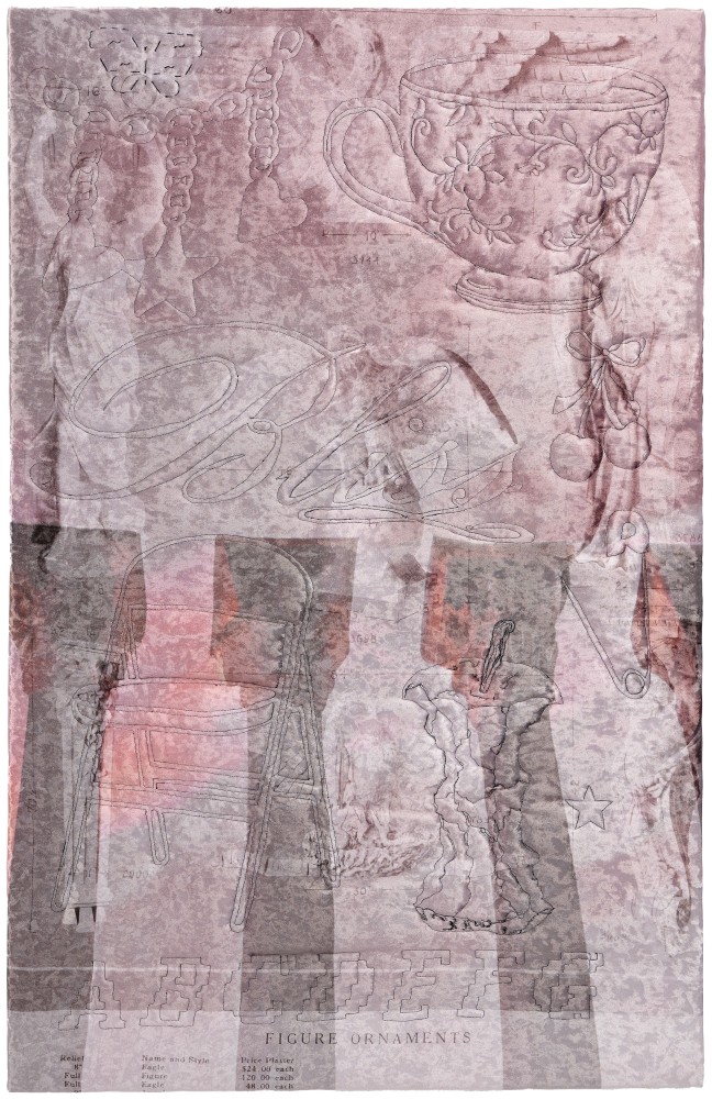Rel Robinson Supreme Fiction II, 2025 Pigment on velvet, silk finished cotton thread, and polyester 50 x 32 x 1 inches 127 x 81.3 x 2.5 cm