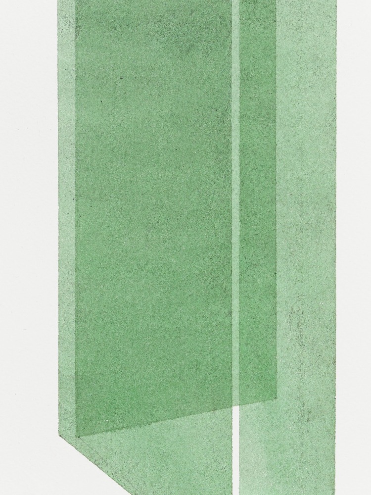 Kate Shepherd Sap Green, Folding Walls, #49, 2022 Watercolor on Arches paper Framed Dimensions: 18 7/8 x 15 1/8 x 1 1/2 inches 47.9 x 38.4 x 3.8 cm