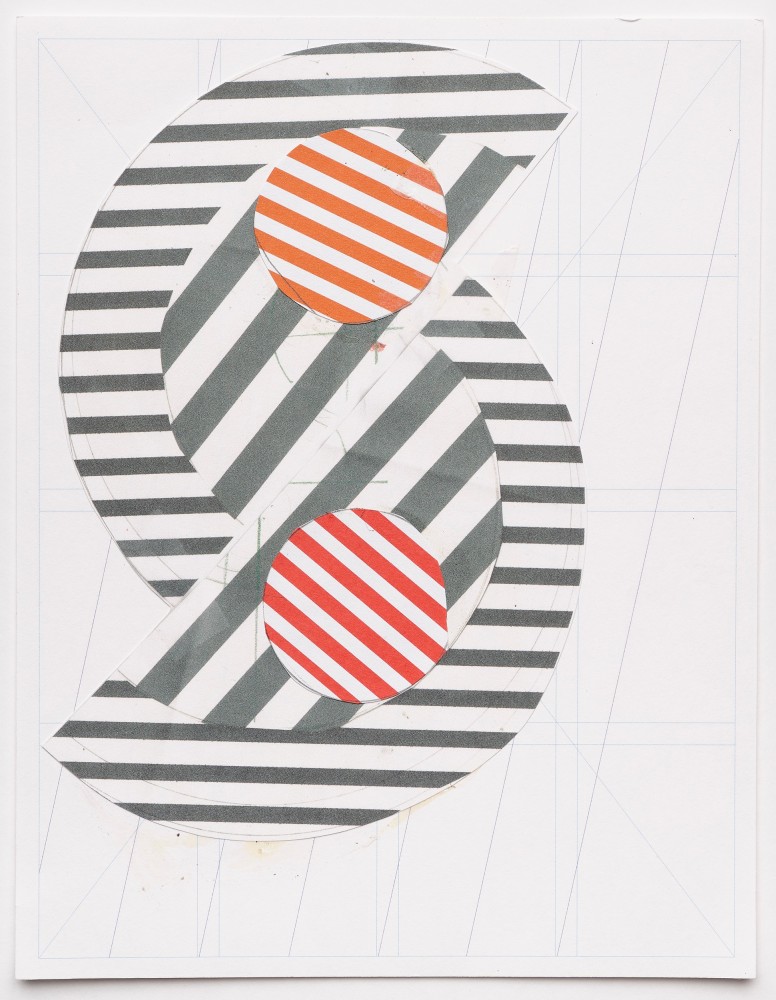 Barbara Stauffacher Solomon STRIPES, 2023 ​Colored pencil, graphite, ink, whiteout, rubber cement, paper 11 x 8.5 inches 28 x 21.6 cm