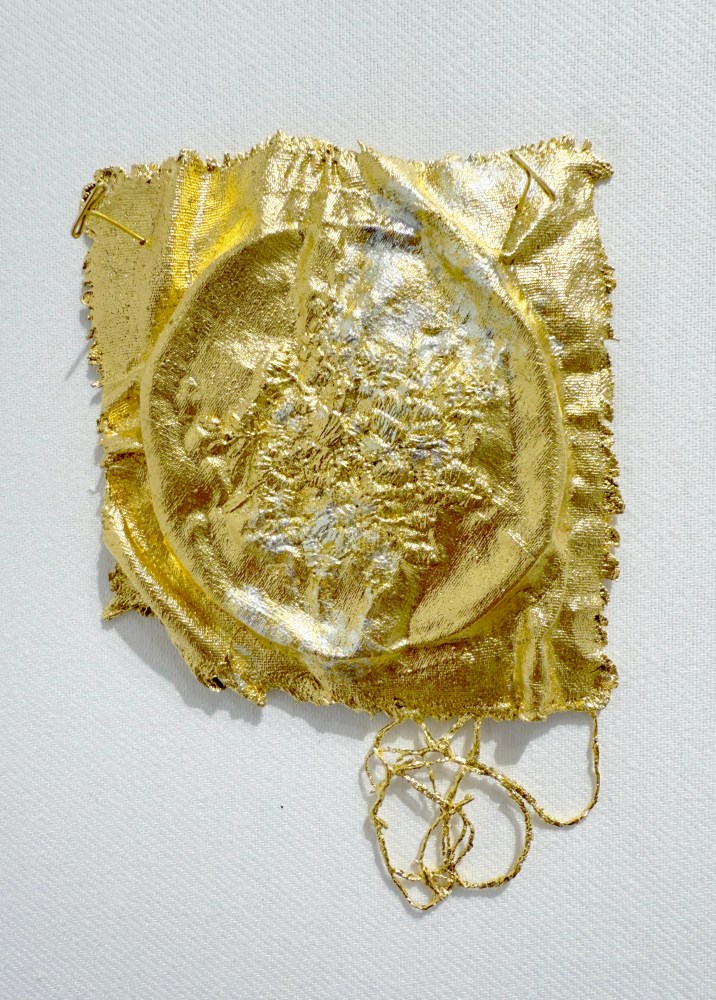 Jessie Henson Monument (baby), 2024 Unique Bronze with 23.75k gold leaf 7 1/2 x 5 1/4 x 1 inches 19.1 x 13.3 x 2.5 cm