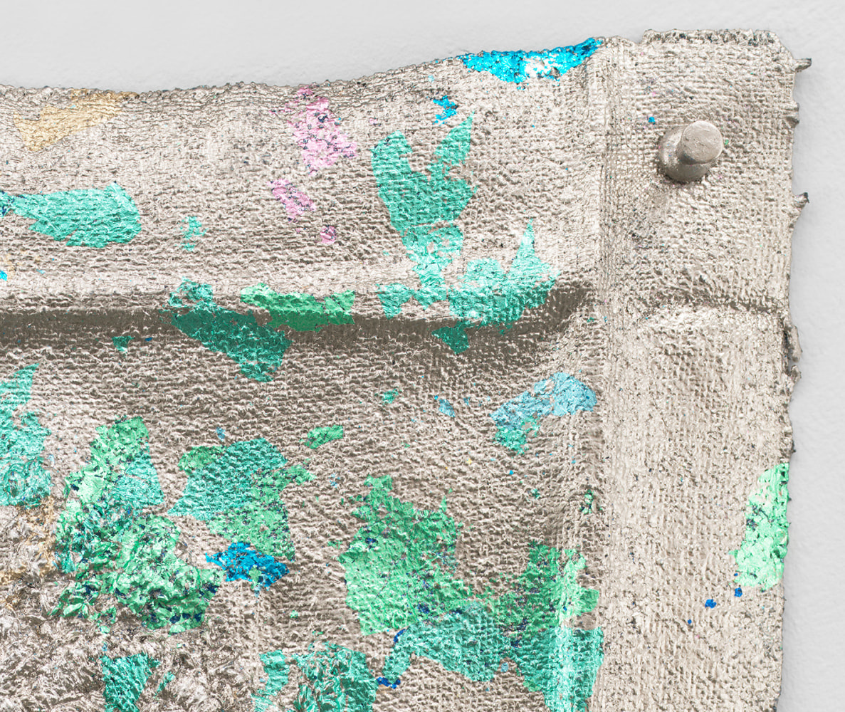 Jessie Henson Monument (c.p.), 2024 Unique Bronze with Caplain 20k gold leaf and Japanese silver leaf 9 1/2 x 8 x 1 inches 24.1 x 20.3 x 2.5 cm