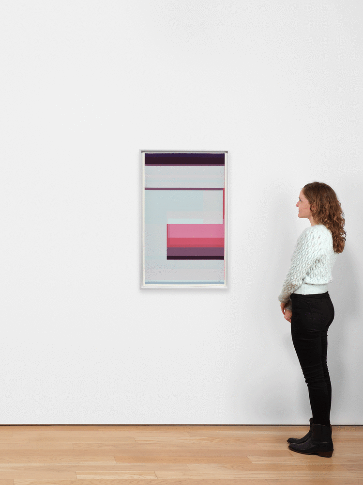 ALT="Kate Shepherd, News of This Day #47, 2021, Screen print on coventry rag paper, unique  40 x 25 inches"