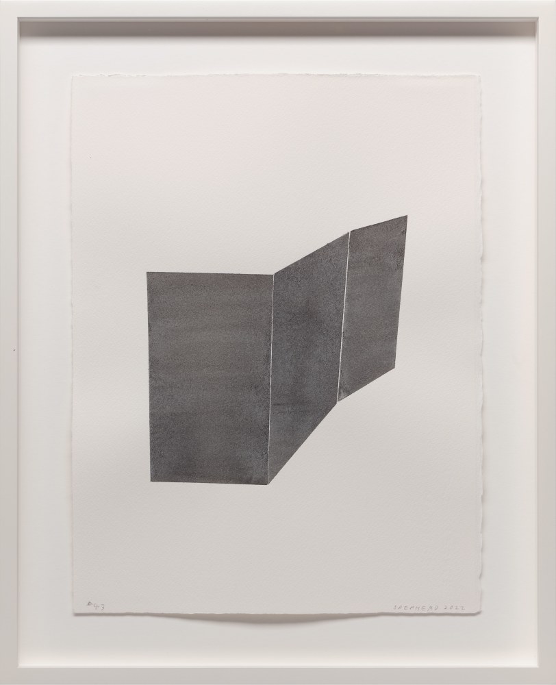 Kate Shepherd Black, Open Folded Wall, #43, 2022 Watercolor on Arches paper Framed Dimensions: 18 7/8 x 15 1/8 x 1 1/2 inches 47.9 x 38.4 x 3.8 cm