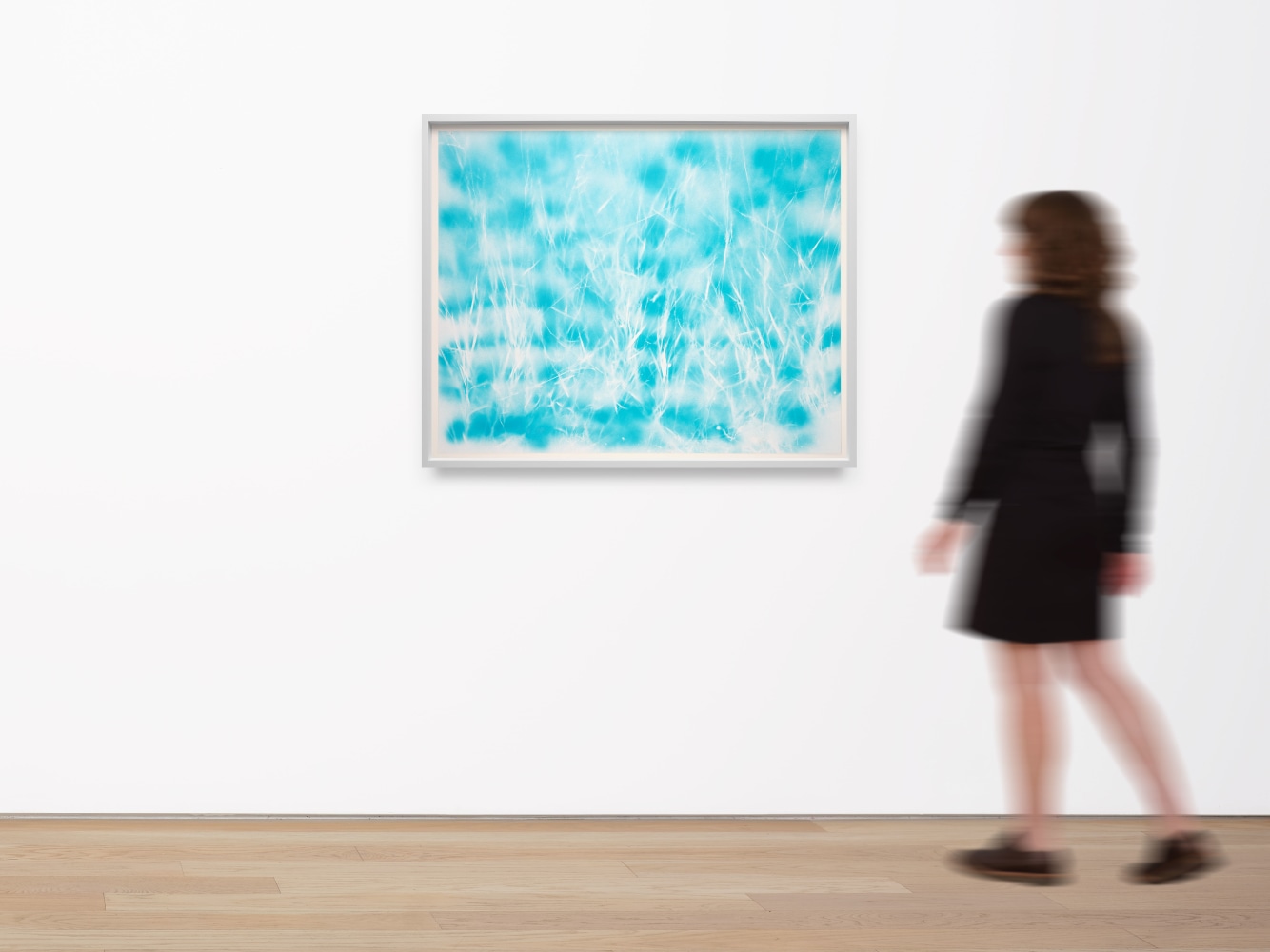 Saif Azzuz Lechkenekw (they are flooded), 2022 Enamel on paper Framed Dimensions: 37 3/8 x 45 3/8 x 2 inches 94.9 x 115.3 x 5.1 cm