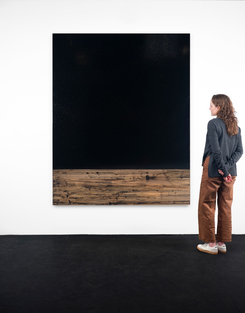 Teresita Fernández Golden (Nebula), 2015 Gold chroming and India ink on wood panel 80 x 64 x 2 inches 203.2 x 162.4 x 5 cm