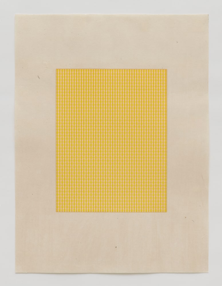 Marsha Cottrell Untitled (Yellow with layered grids), 2023 Archival pigment on digital ground on paper, unique Framed Dimensions: 22 3/8 x 17 3/8 x 1 3/8 inches 56.8 x 44.1 x 3.5 cm Paper Dimensions: 20 x 15 inches 50.8 x 38.1 cm