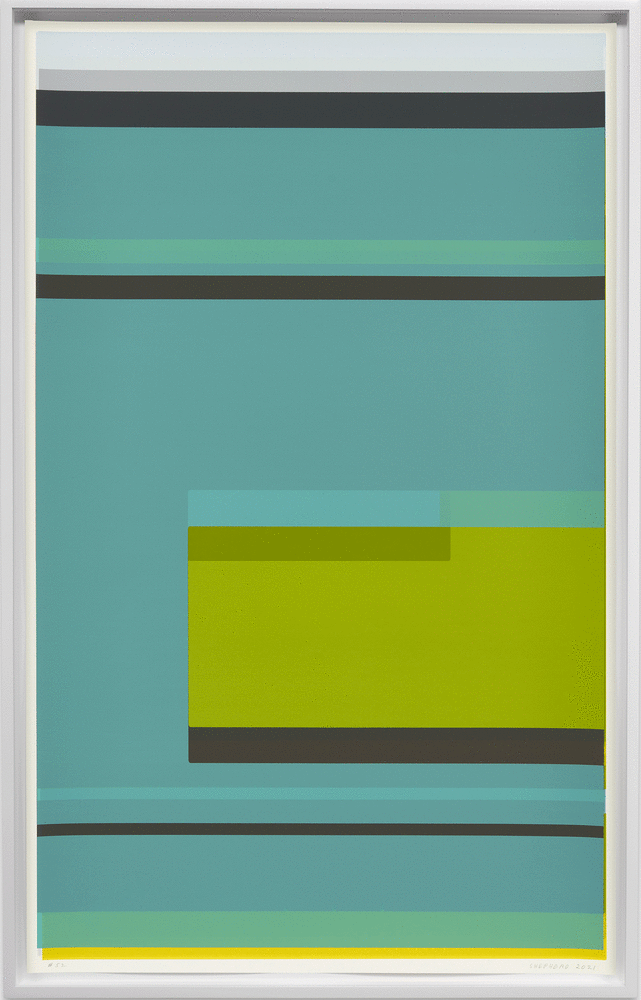 ALT="Kate Shepherd, News of This Day #52, 2021, Screen print on coventry rag paper, unique  40 x 25 inches"
