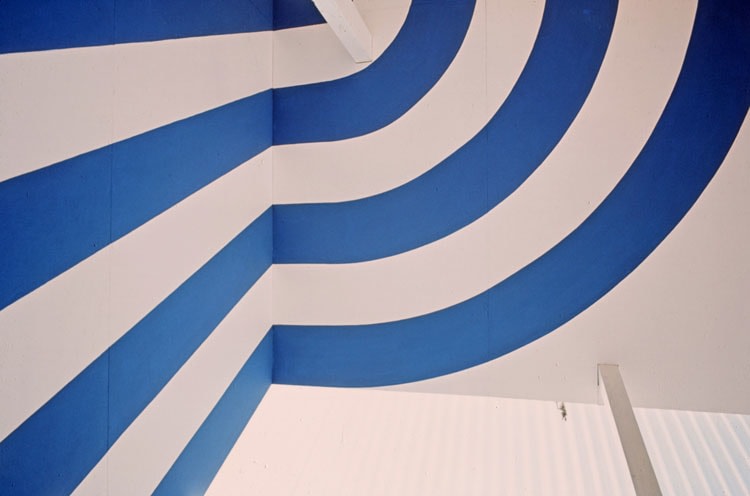 Barbara Stauffacher Solomon Supergraphics at Moonraker Recreational Center, Sea Ranch, 1965