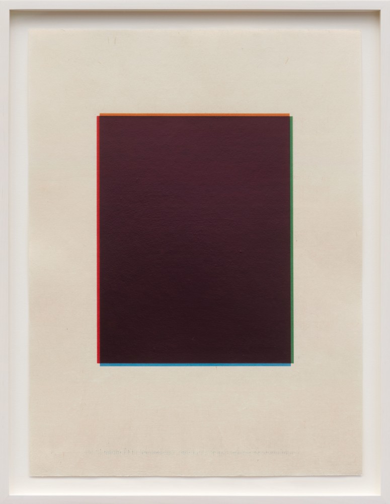 MARSHA COTTRELL Untitled (Mixed dark_red, orange, green, blue), 2022 Archival pigment on digital ground on paper, unique Framed Dimensions: 22 3/8 x 17 3/8 x 1 3/8 inches 56.8 x 44.1 x 3.5 cm Paper Dimensions: 20 x 15 inches 50.8 x 38.1 cm