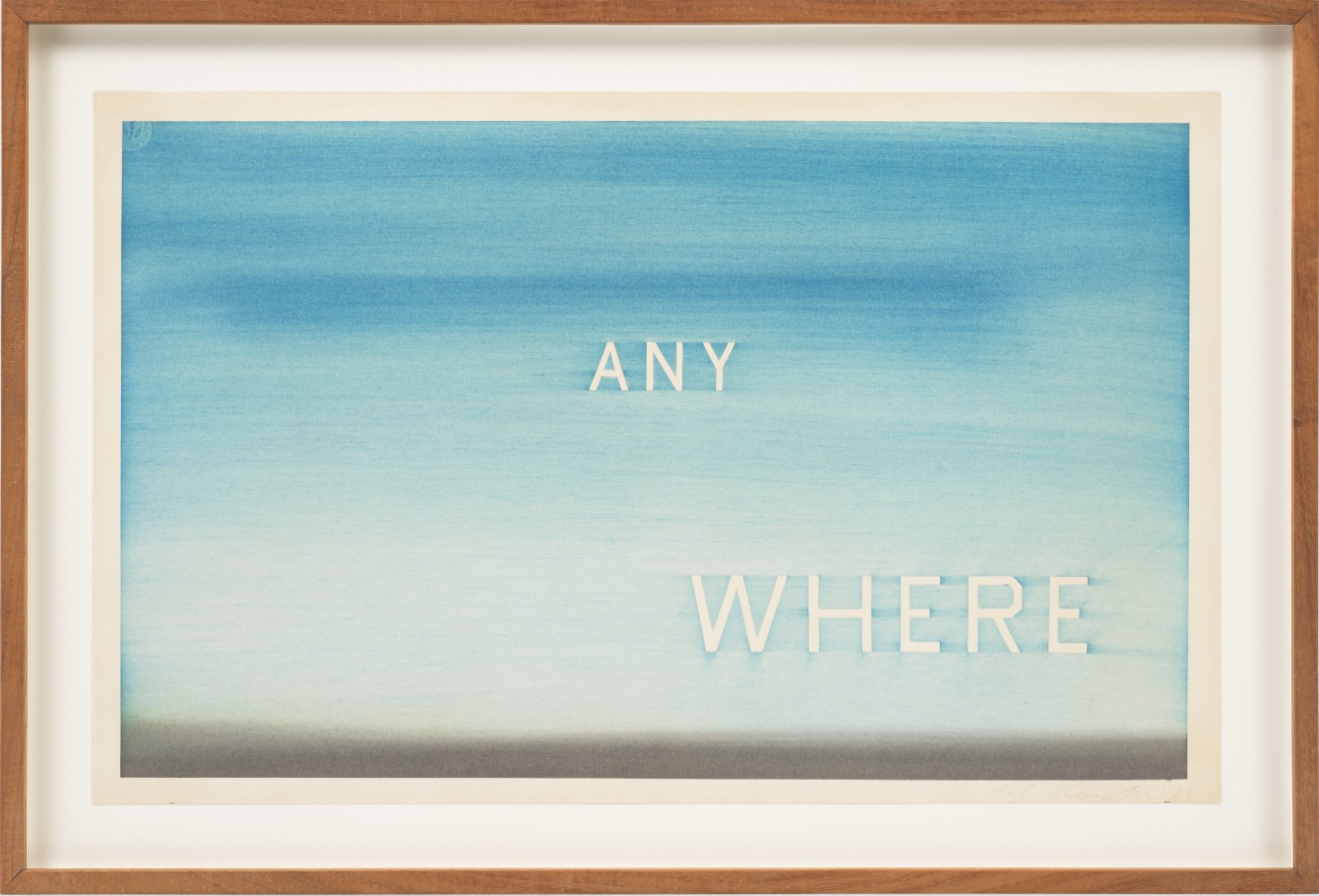 Ed Ruscha Any Where, 1983 Dry pigment on paper 14 1/2 x 23 inches 36.8 x 58.4 cm