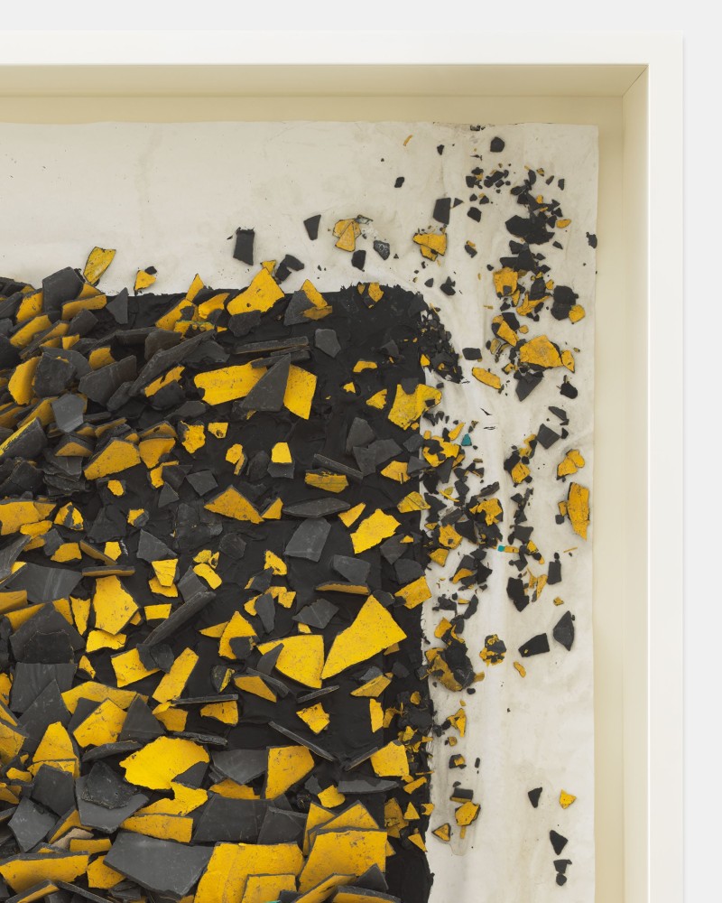 Leonardo Drew Number 123SD, 2022 Paint, plaster and wood on paper Framed Dimensions: 38 x 38 x 8 inches 96.5 x 96.5 x 20.3 cm