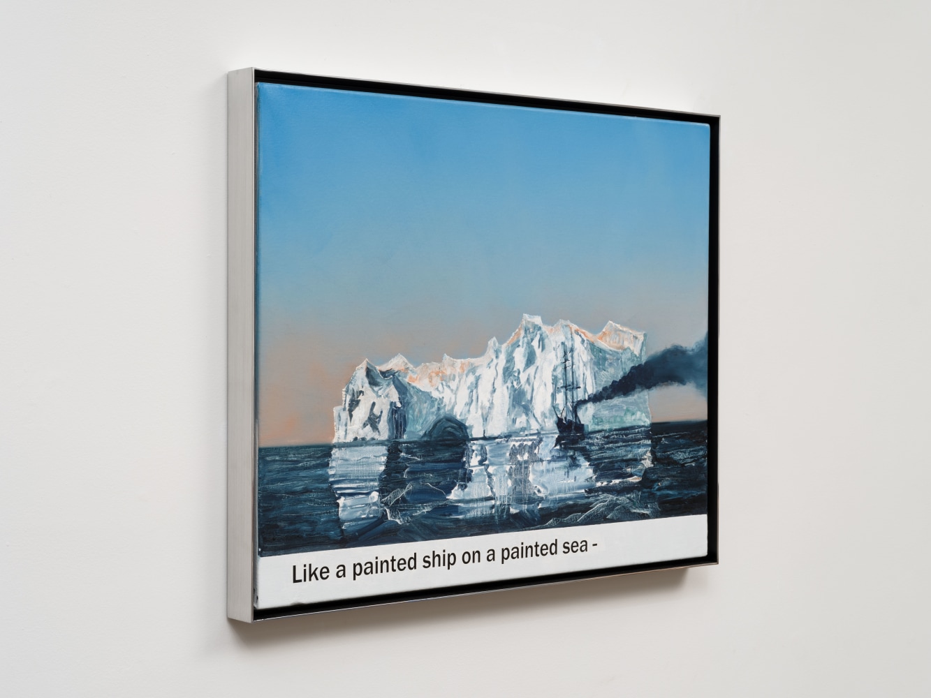 Rob Reynolds &quot;Painted Ship, Painted Sea (Panther)&quot;, 2019, Oil, alkyd and acrylic polymer paint on canvas in welded aluminum artist's frame, Framed Dimensions: 24 3/4 x 30 3/4 x 2 inches