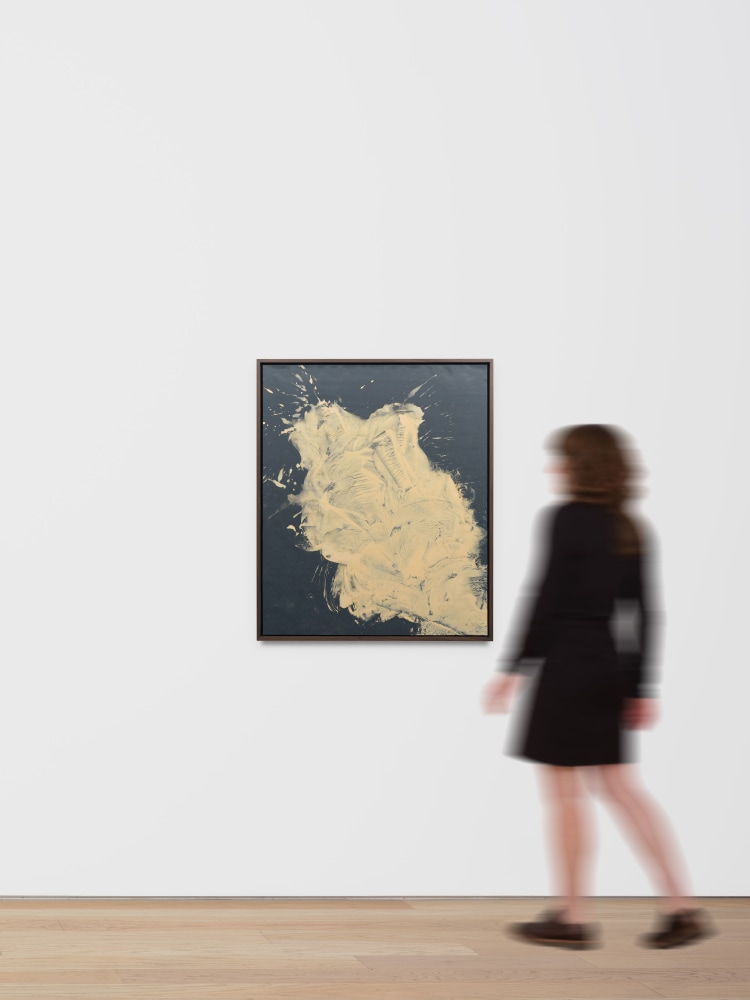 Jesse Schlesinger Untitled (Whetstone work 03), 2024 Whetstone ceramic and gum arabic on sandpaper 37 x 31 inches 94 x 78.7 cm