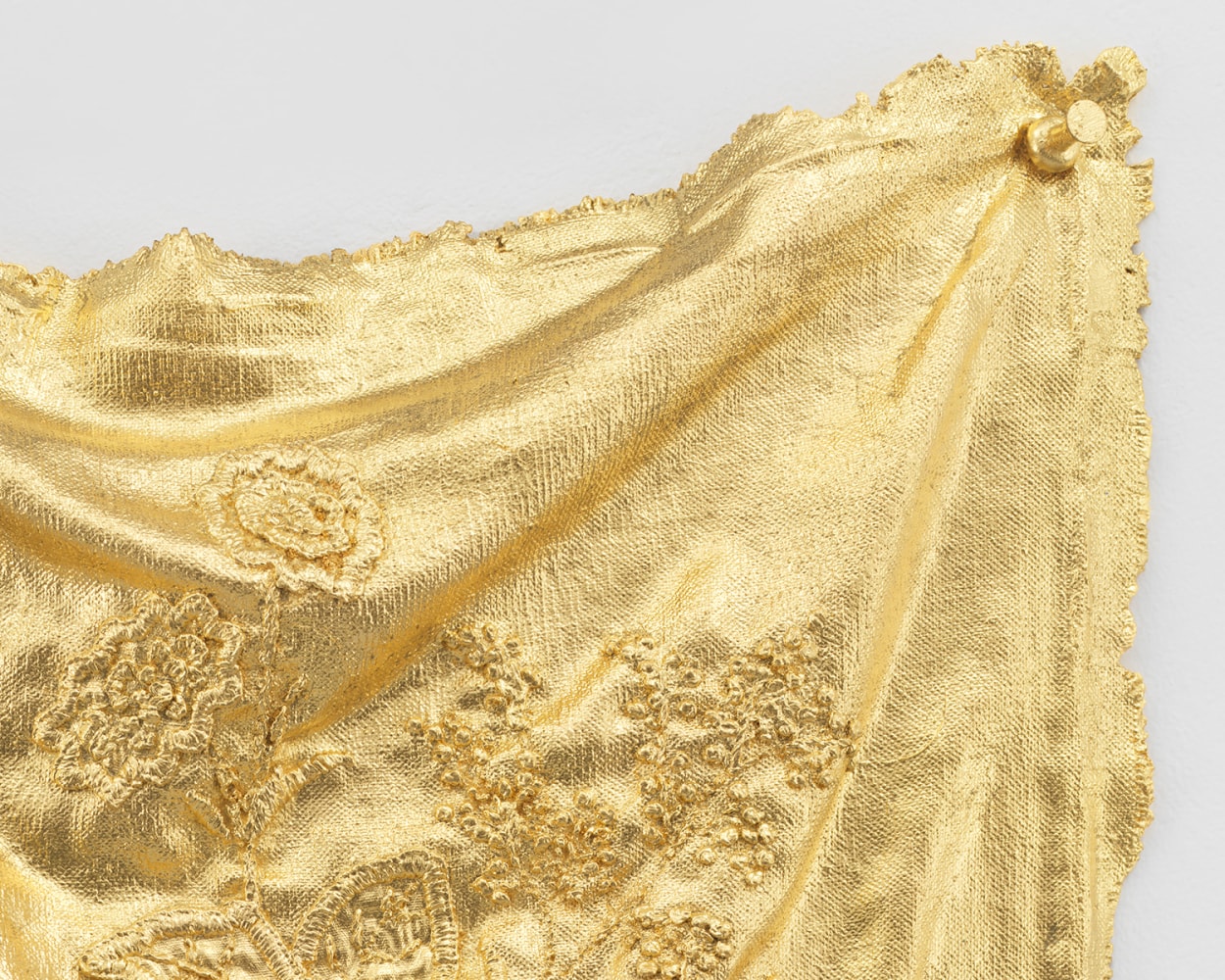 Jessie Henson Monument (laces), 2024 Inscribed on the verso with the artist's signature, name and date Unique Bronze with 23.75K gold leaf 15 x 11 x 1 1/2 inches 38.1 x 27.9 x 3.8 cm