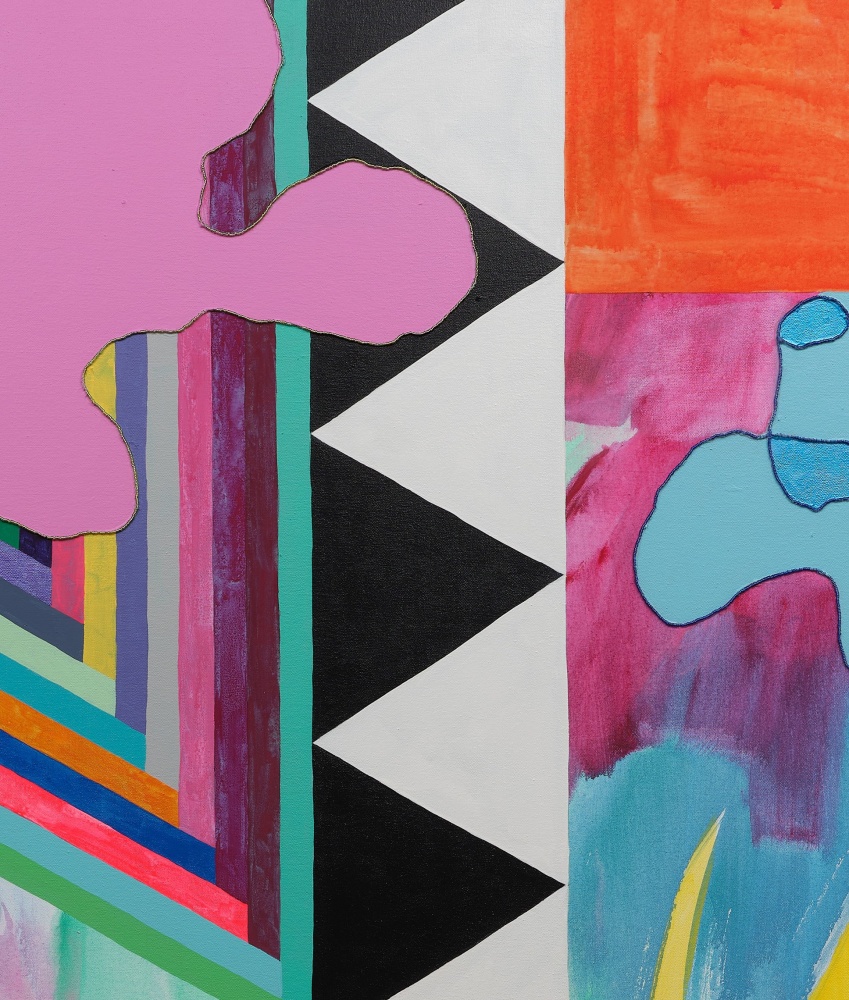 Sarah Cain Attraction, 2024 Acrylic and beads on canvas 70 x 60 inches 177.8 x 152.4 cm