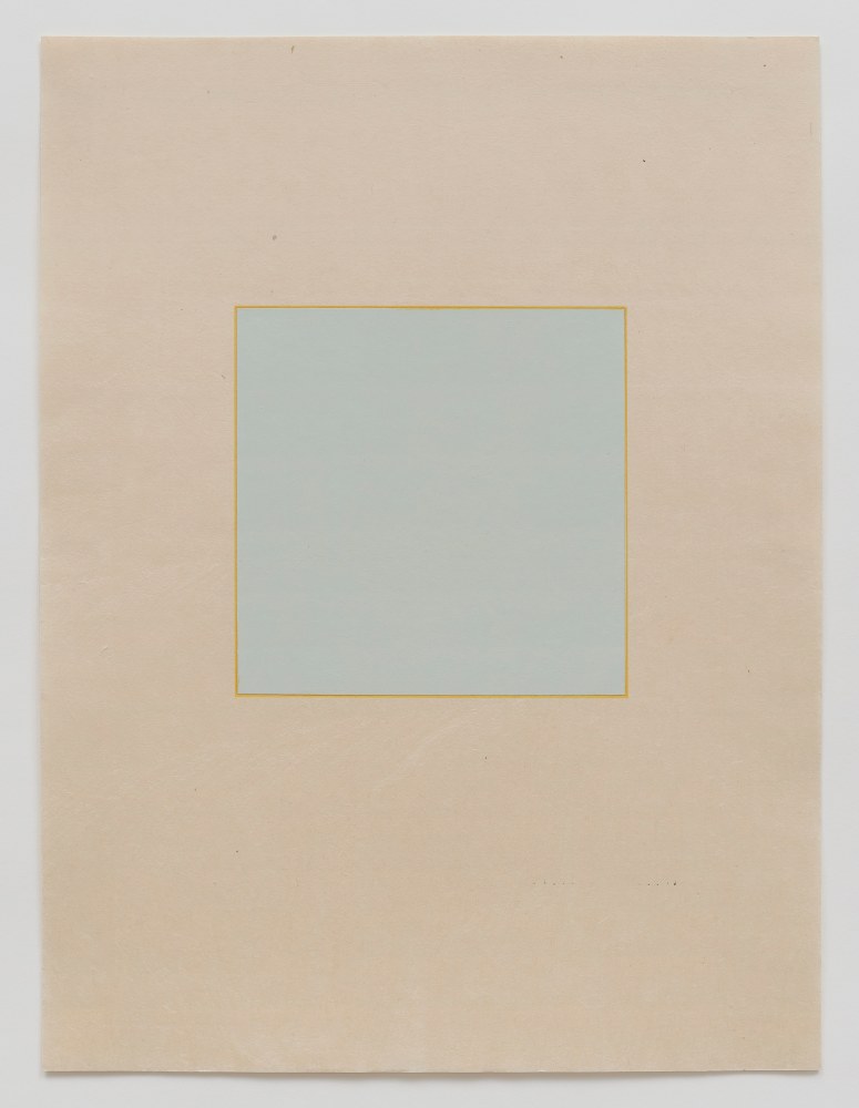 Marsha Cottrell Untitled (Light blue-green with yellow border), 2025 Archival pigment-based ink on digital ground on paper, unique Framed Dimensions: 22 3/8 x 17 3/8 x 1 3/8 inches 56.8 x 44.1 x 3.5 cm Paper Dimensions: 20 x 15 inches 50.8 x 38.1 cm