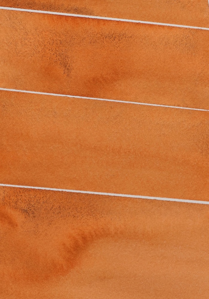 Kate Shepherd Orange, Steps, #45, 2022 Signed and dated lower right Watercolor on Arches paper Framed Dimensions: 18 7/8 x 15 1/8 x 1 1/2 inches 47.9 x 38.4 x 3.8 cm