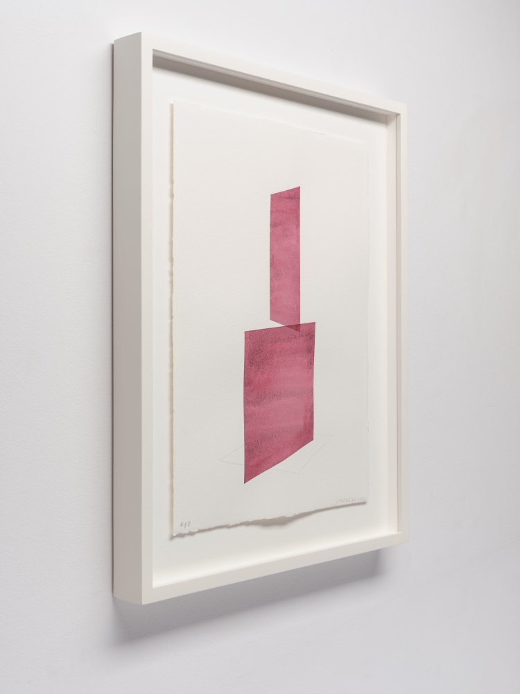Kate Shepherd Claret, Stacked Planes, #50, 2022 Watercolor on Arches paper Framed Dimensions: 18 7/8 x 15 1/8 x 1 1/2 inches 47.9 x 38.4 x 3.8 cm