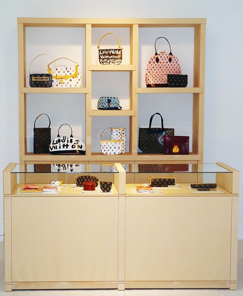 Libby Black Installation view from Luis Vuitton Store, 2003 Paper, acrylic, MDF, and glass Dimensions variable