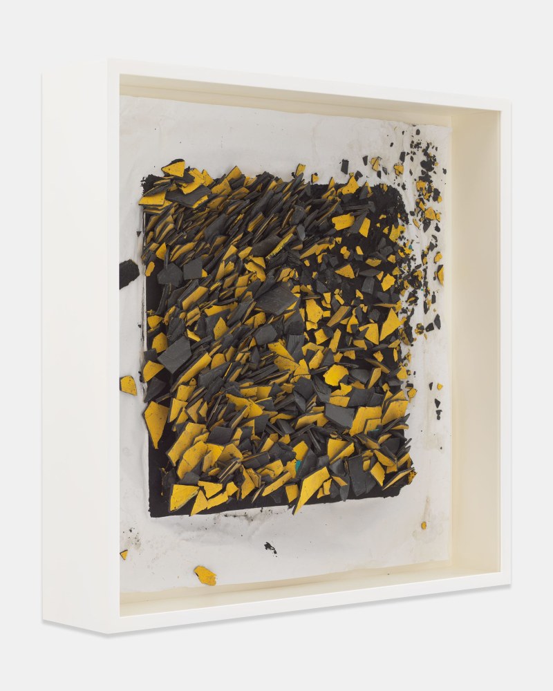 Leonardo Drew Number 123SD, 2022 Paint, plaster and wood on paper Framed Dimensions: 38 x 38 x 8 inches 96.5 x 96.5 x 20.3 cm