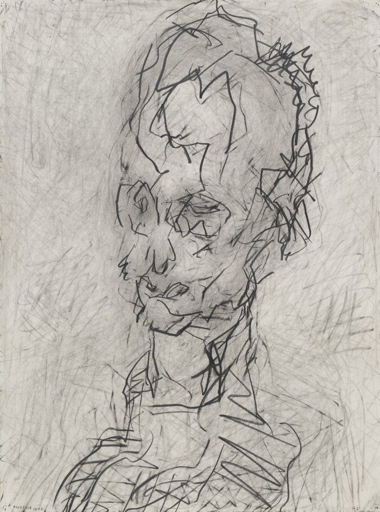 Frank Auerbach
Head of William Feaver, 2003
Pencil and graphite on paper
30 x 22 1/2 inches
(76.2 x 57.1 cm)
Private Collection