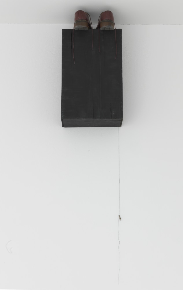 Lucia Nogueira
Untitled, 1997
Wood, Dr. Martens shoes, thread, crocodile clip
Box dimensions: 20 x 12 3/4 x 7 1/4 inches
(50.8 x 32.4 x 18.4 cm)