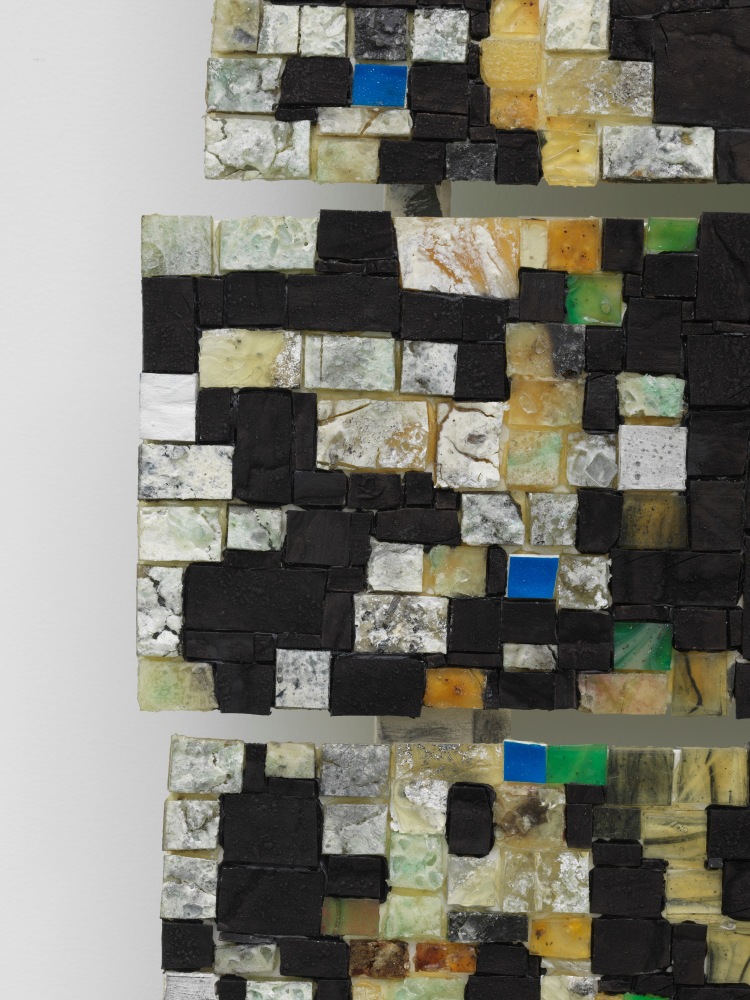 Jack Whitten
Totem 2000 V: For KD (Kenny&amp;#39;s Ladder), 2000 (detail)
Acrylic on plywood&amp;nbsp;
89 1/4 x 21 1/4 x 1 3/4 inches
(226.7 x 54 x 4.4 cm)
&amp;copy; Jack Whitten Estate. Courtesy the Estate, Hauser &amp;amp; Wirth, and Luhring Augustine, New York. Photo: Dan Bradica.